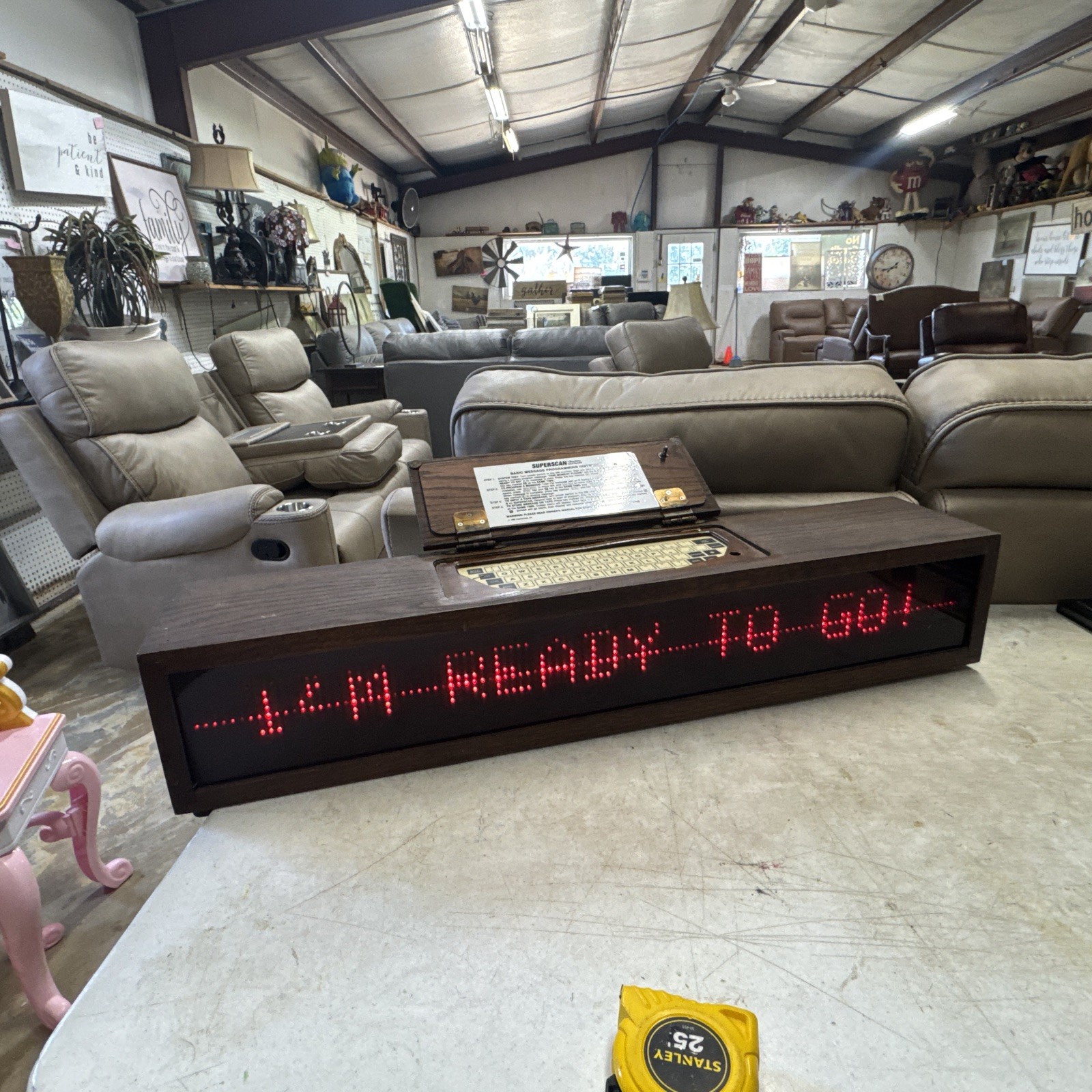 Vtg 80s Superscan Display Console PA-300 Message Display Sign Digital 34”