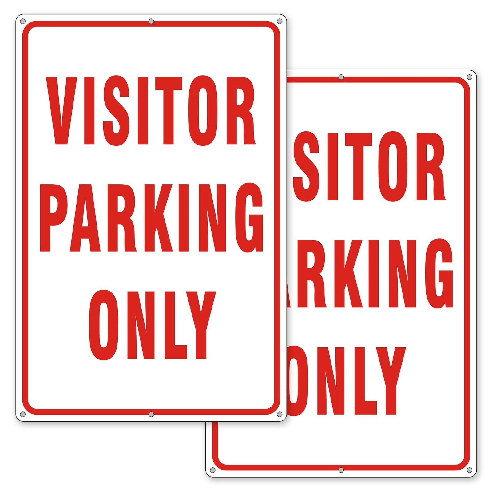 Visitor Parking Only Signs 14×10 Inch Reflective Aluminum Metal 2 PCS Bar
