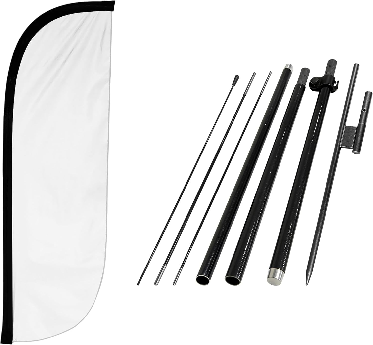 LookOurWay Feather Flag Pole Kit – 7 Feet Tall Advertising Flag Banner with Fibe