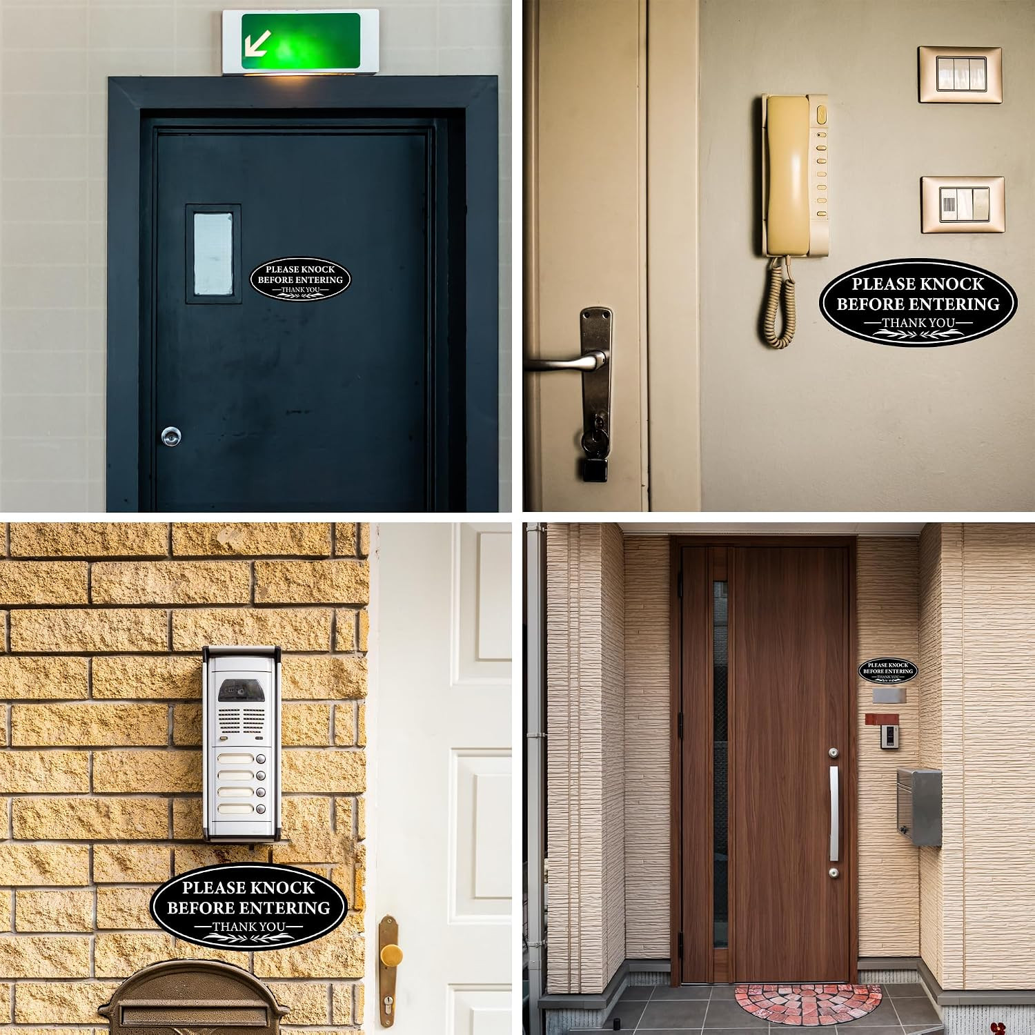 Please Knock Sign for Door, UV Resistant Self Adhesive Vinyl Please Knock