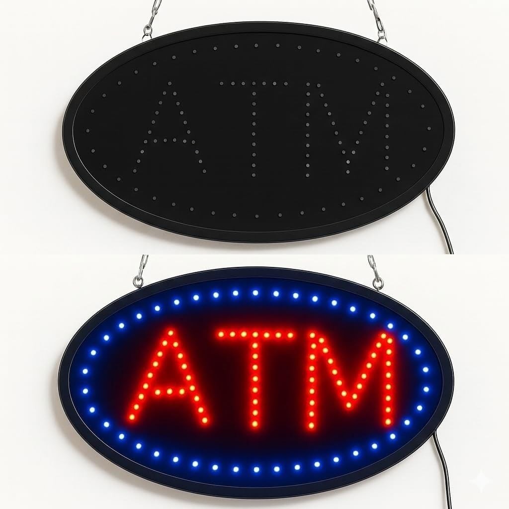 Ultra Bright Open Led Neon Business Motion Light Sign. On/Off with Chain 19 * 10