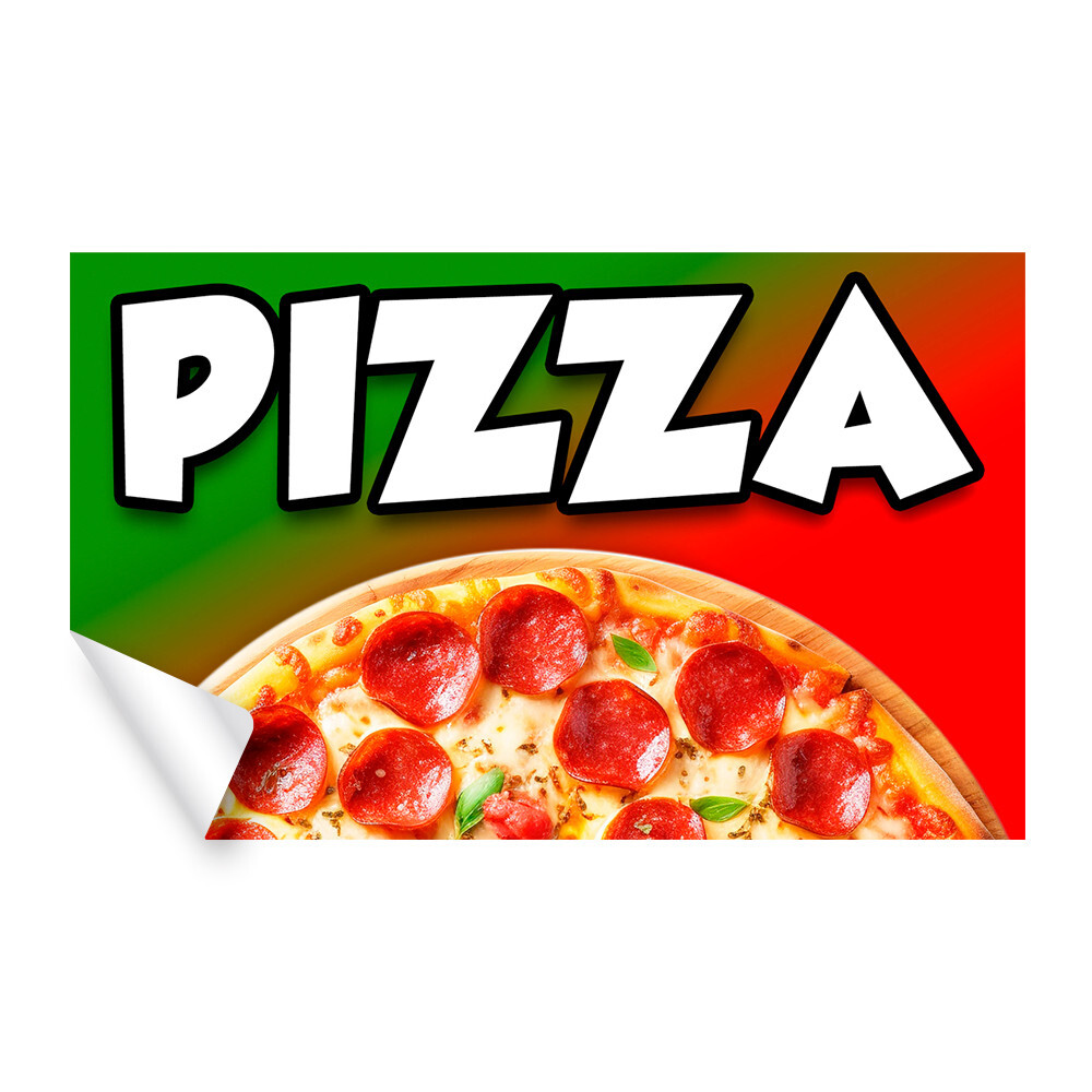 PIZZA Food Cart Truck Removable Decal (13×8 inches)