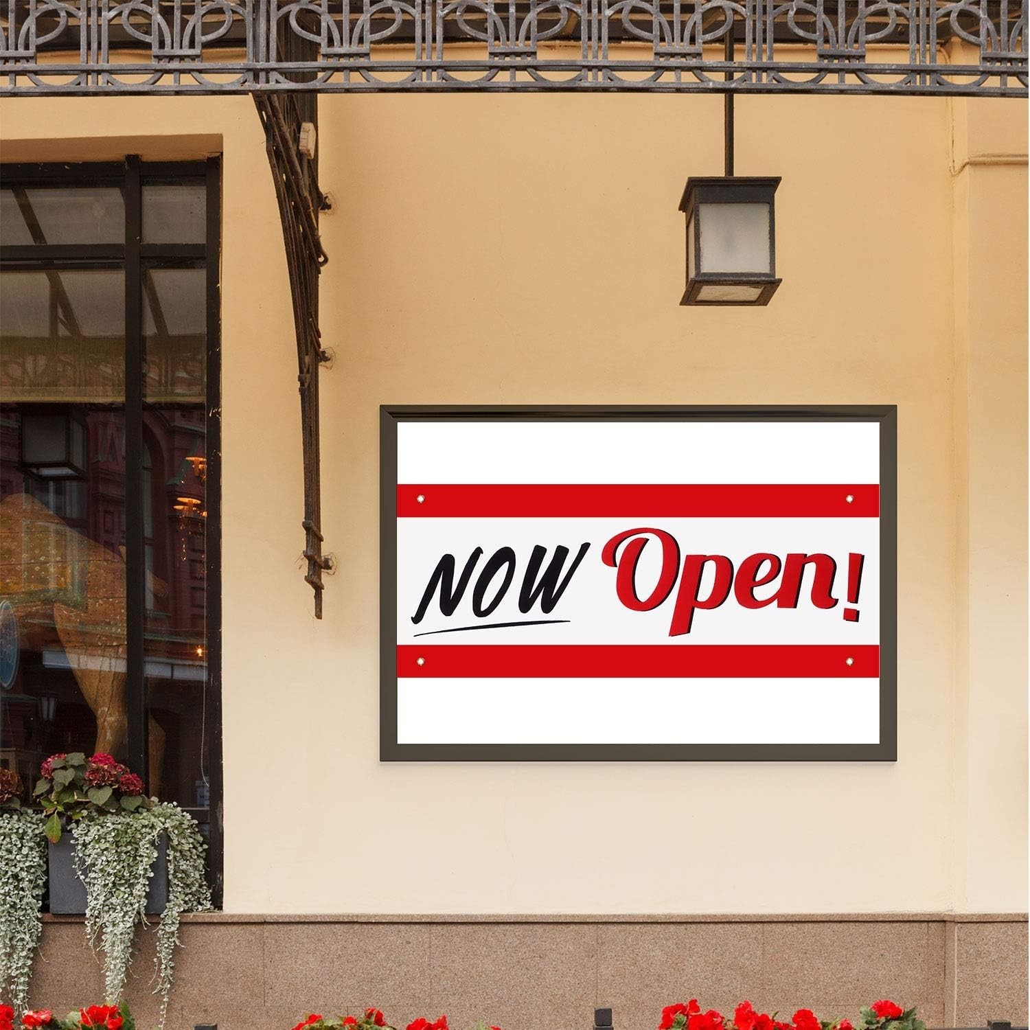 Now Open Sign Banner, Business Now Open Flag Vinyl Banner with Rope for Busin…
