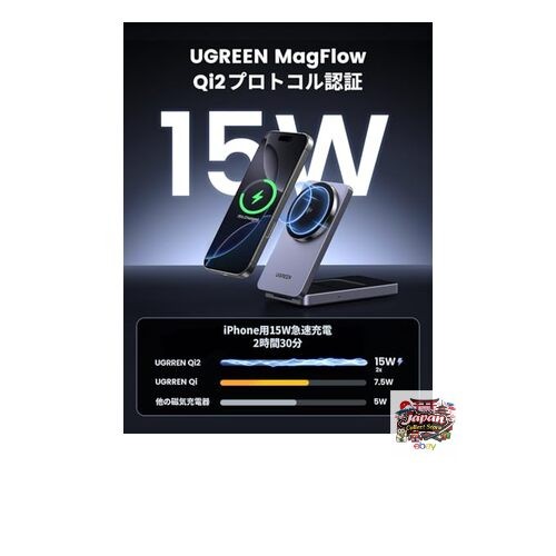 NEW UGREEN MagFlow Qi2 Wireless Charger MagSafe Foldable Qi2 Charging Stand