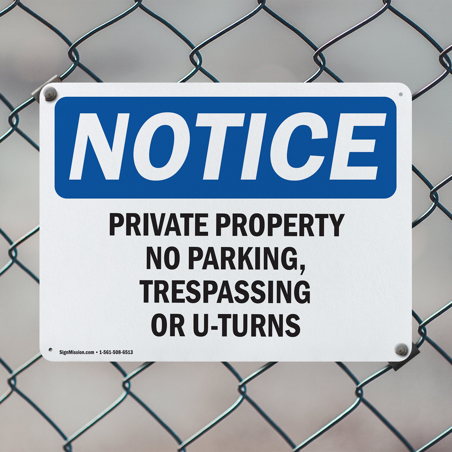 (2 Pack) Private Property No Parking Trespassing OSHA Notice Sign Decal Metal