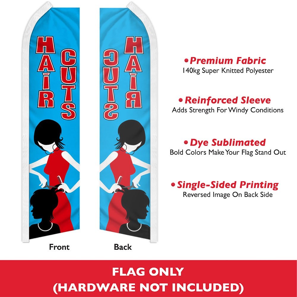 Hair Cuts Advertising Swooper Feather Flutter Flag Beauty Services