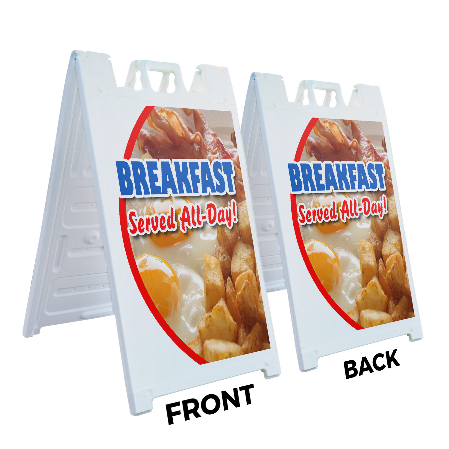 A-frame Sidewalk Breakfast Served All Day 24&Prime; x 36&Prime; Double Sided A-Frame Sidewal