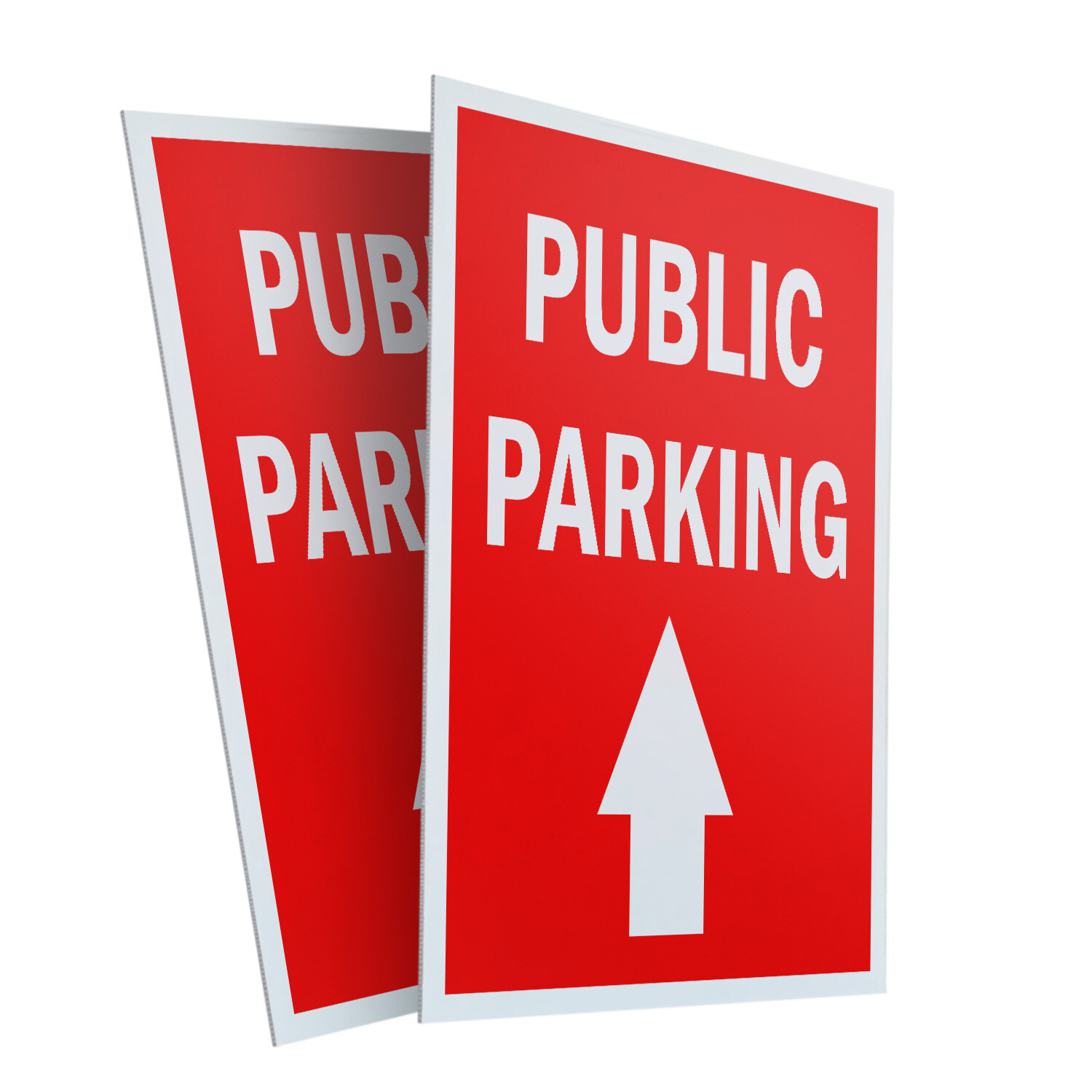 Public Parking With Up Arrow 24&Prime; x 36&Prime; 2 Pack Of Store Sign Plastic Or Decal