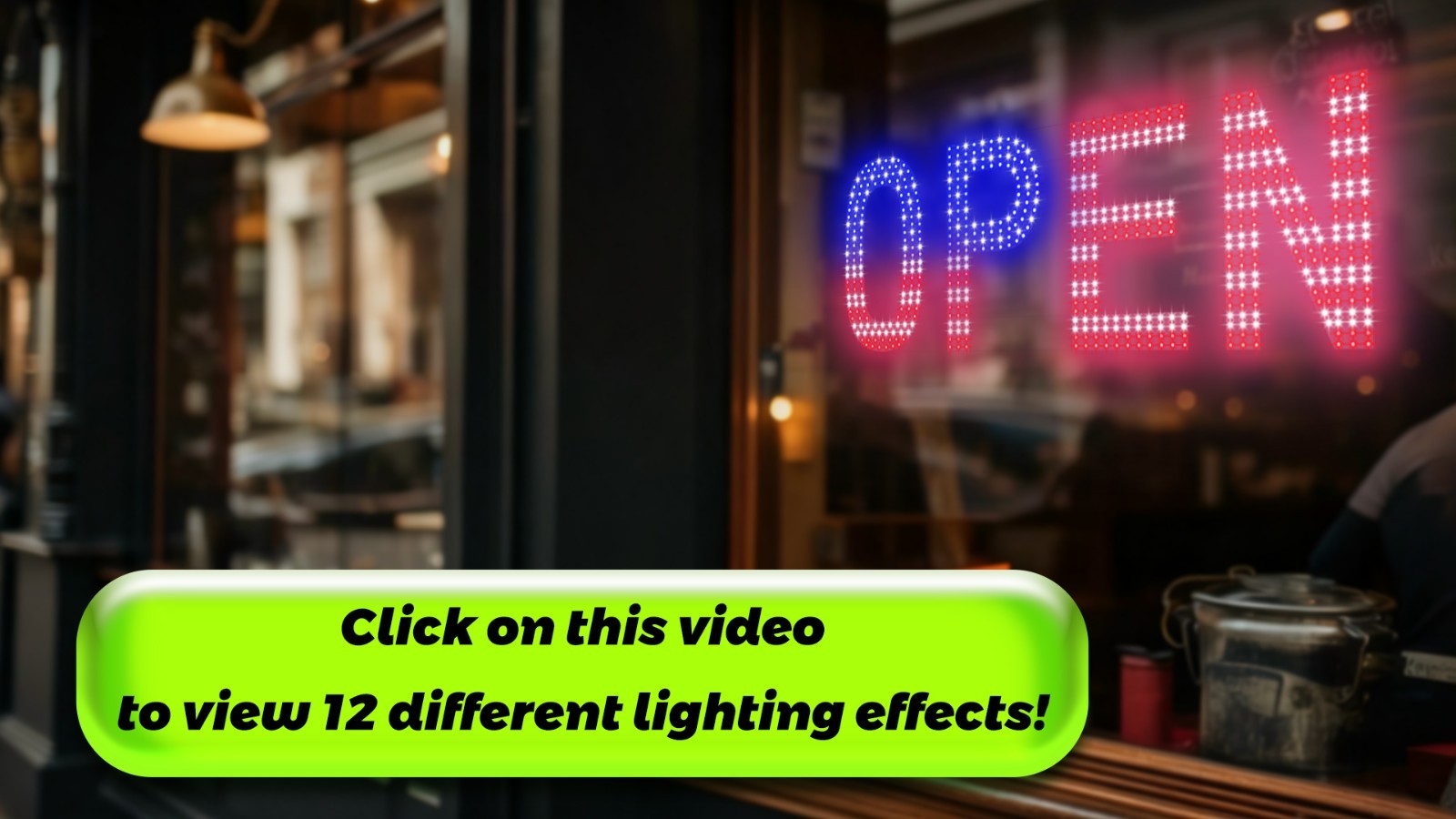 Large LED Open Sign for Business – 30&Prime;x10&Prime; Bright Remote Control, Dimmable, 12 M