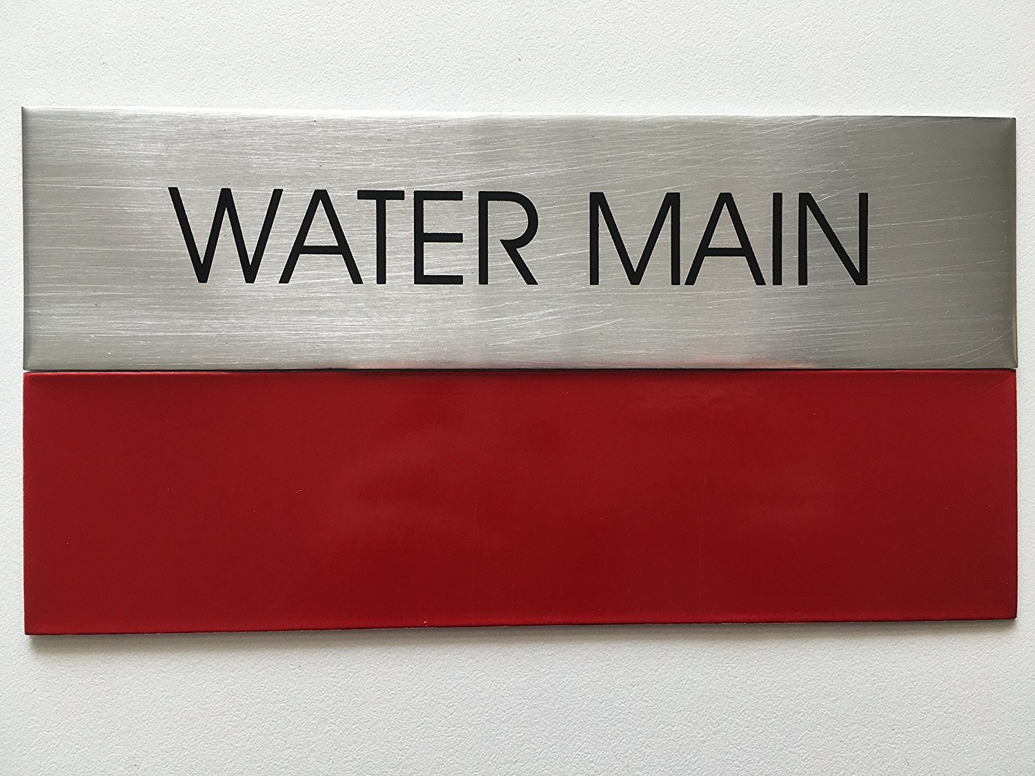 WATER MAIN SIGN (BRUSHED ALUMINUM)-REF24-1027