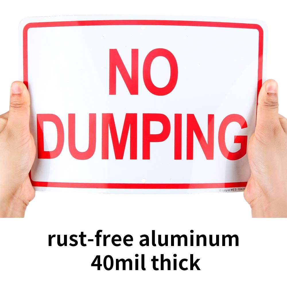 2 Pack No Dumping Sign, 10&Prime;x 7&Prime; .04&Prime; Aluminum Sign Rust Free Aluminum-UV Prot…