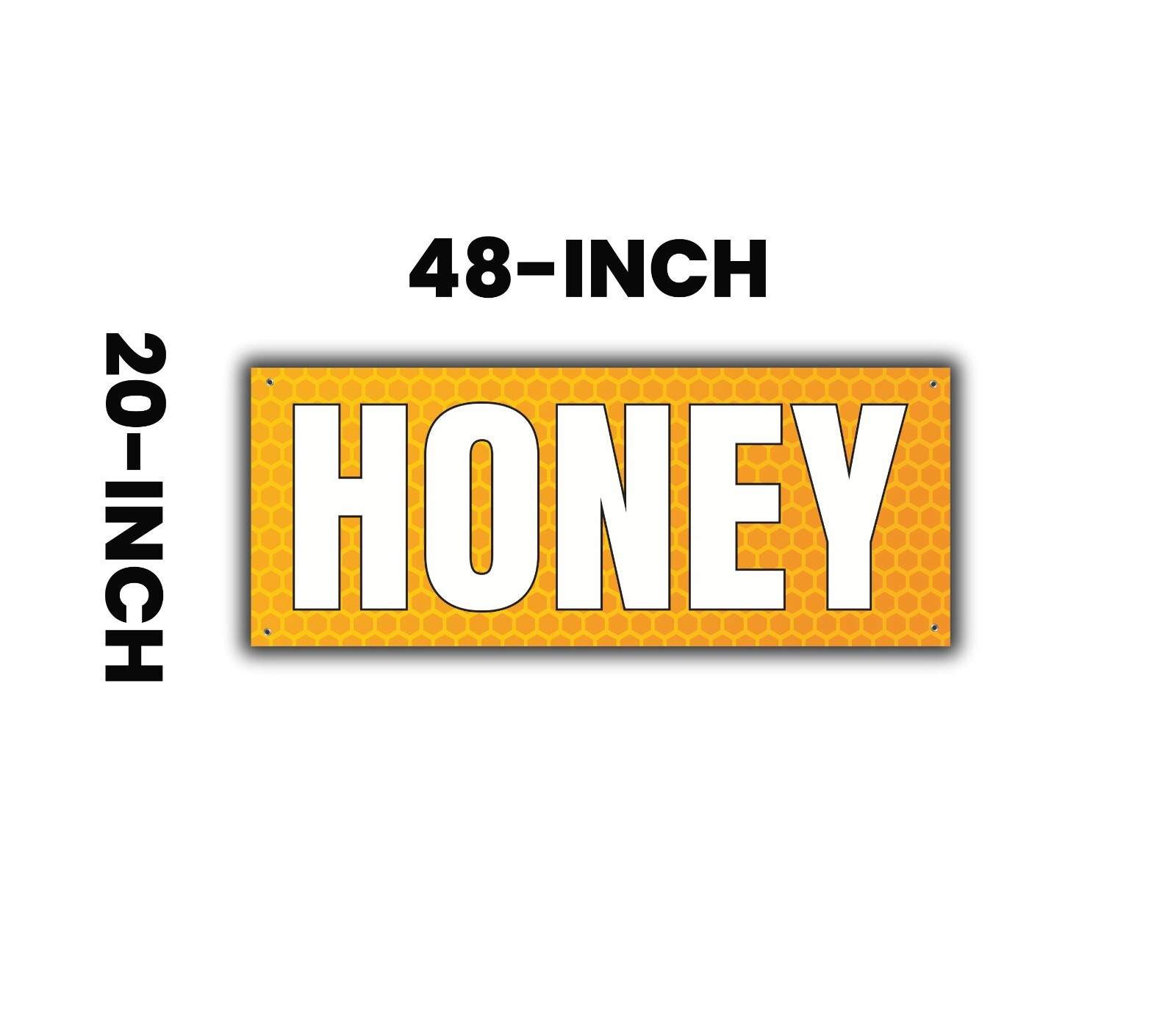 Honey Canvas Banner Large Honey Sign 48×20 Inches with Corner Grommets Durable