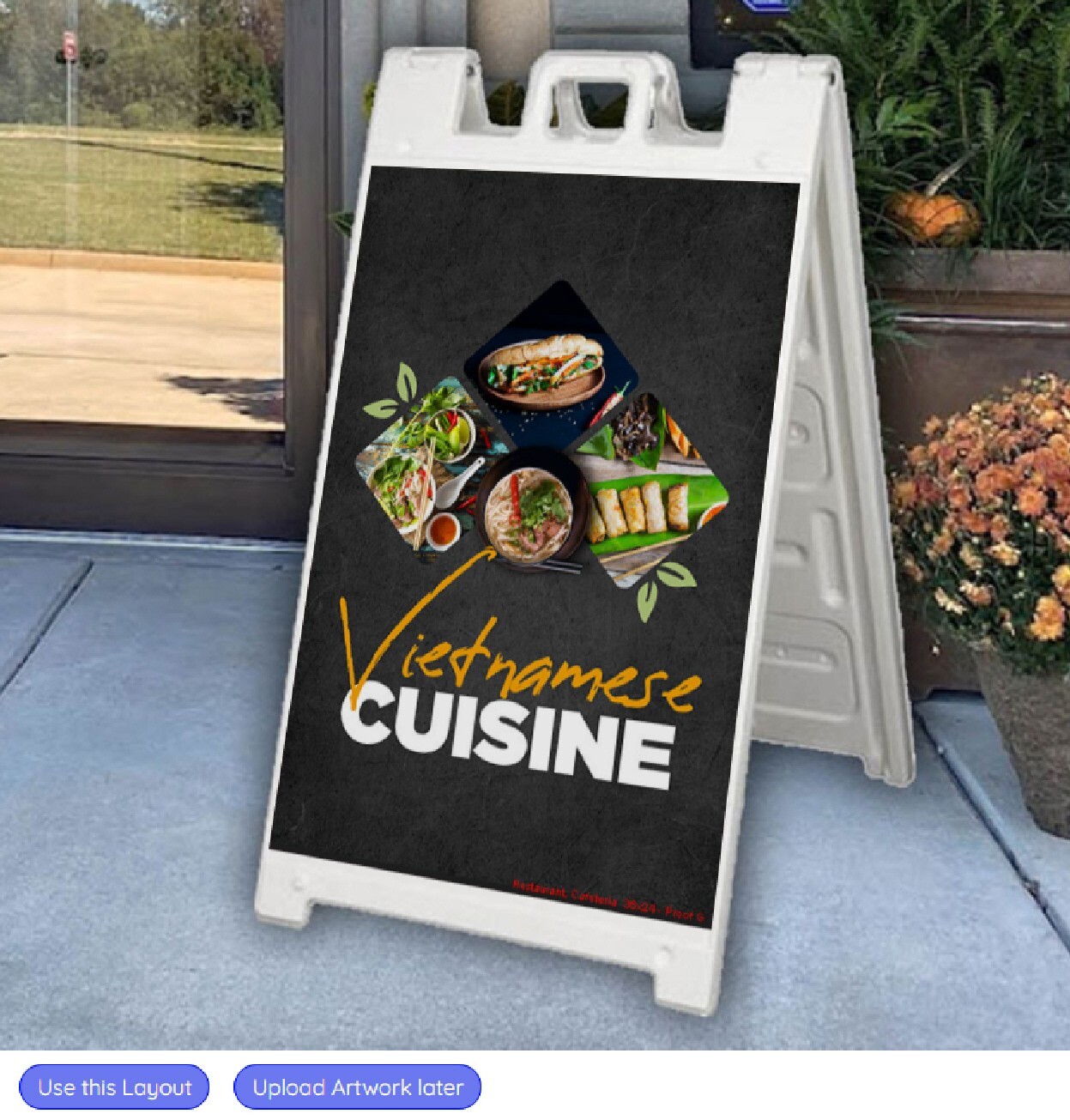SideWalk Sign & 2 Plastic Sign Panels 24 »x36 » Custom Printed Your Text & Logos