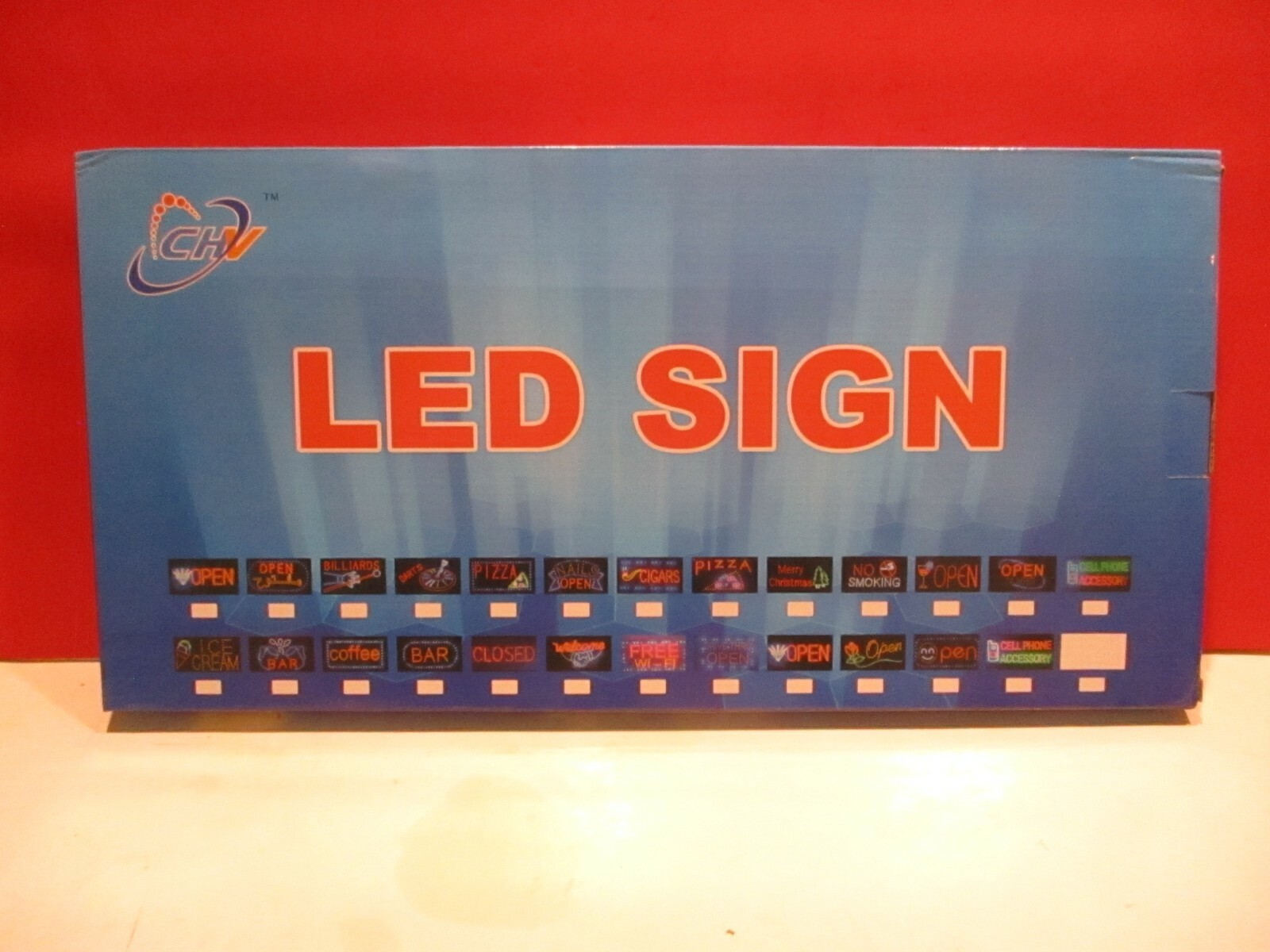 Large 19 x 10&Prime; Bright LED Animated Open Store Shop Food Business Sign Display