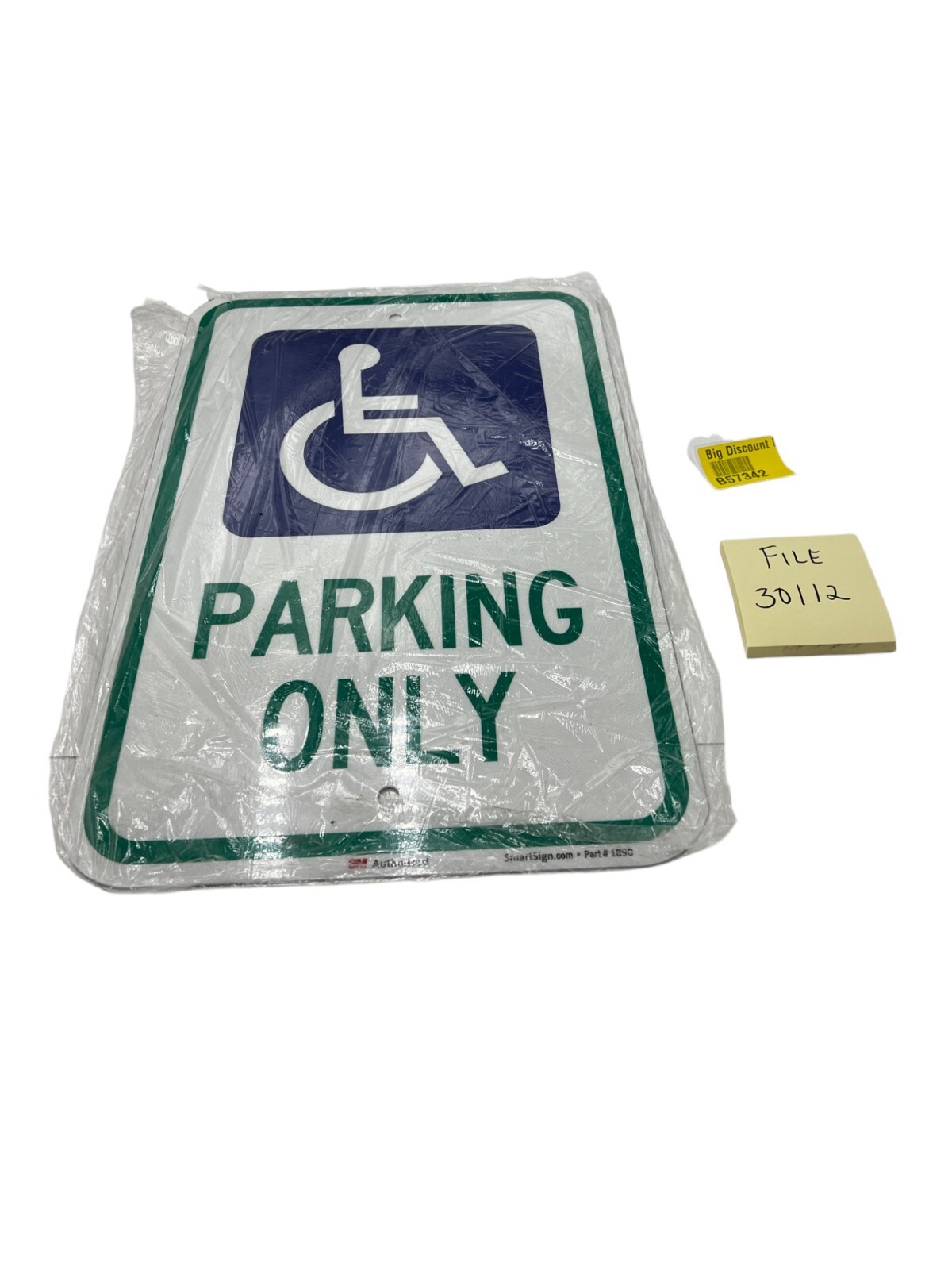 SmartSign 3M Reflective Sign, Legend »Parking Only » Aluminum 18&Prime; x 12&Prime; 1B9C