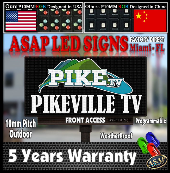 LED Sign Outdoor Board FullColor Programmable LED Board 19 inx125 in LEDSign-USA