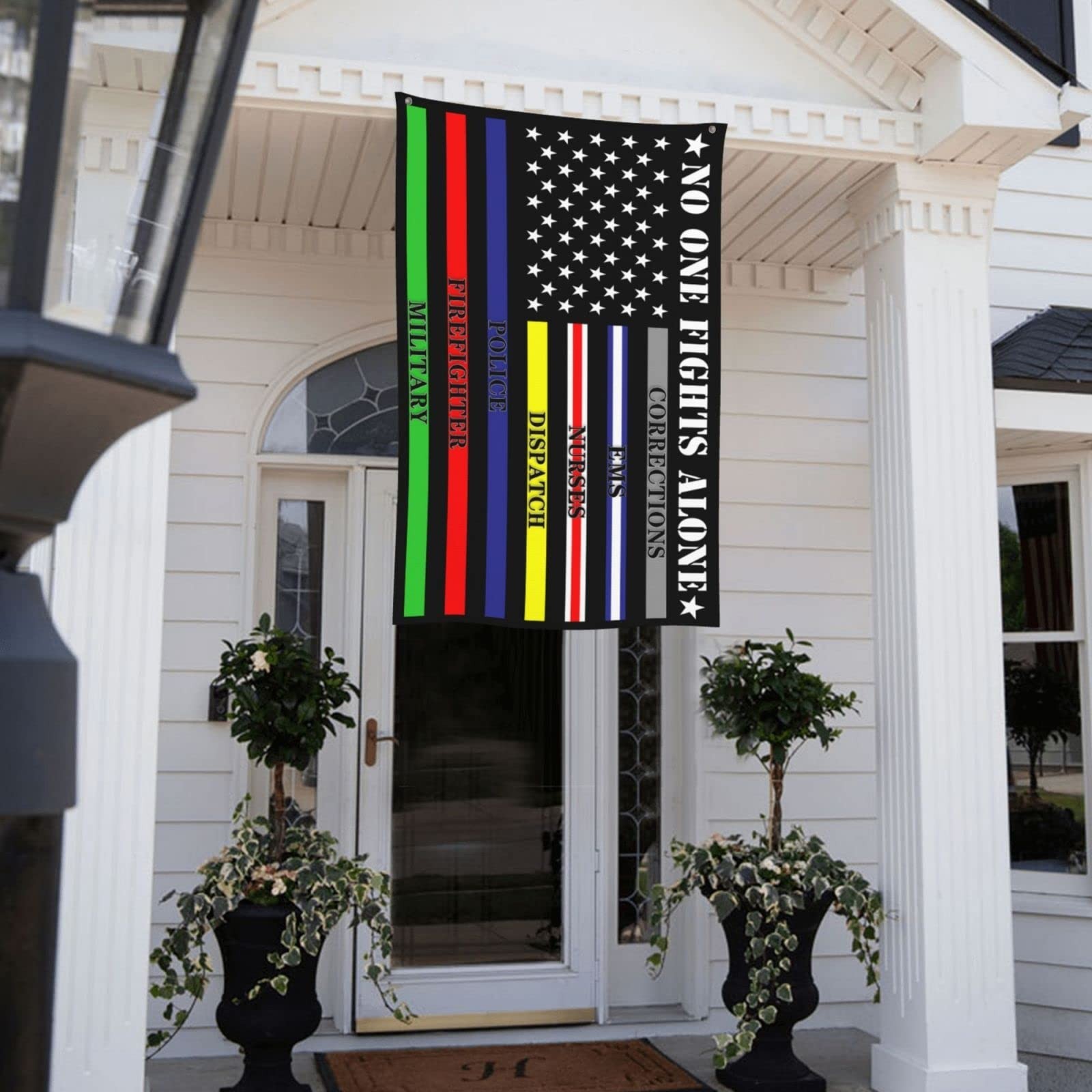 No One Fights Alone Multi Thin Line First Responder Flag 3×5 ft Banner Indoor…