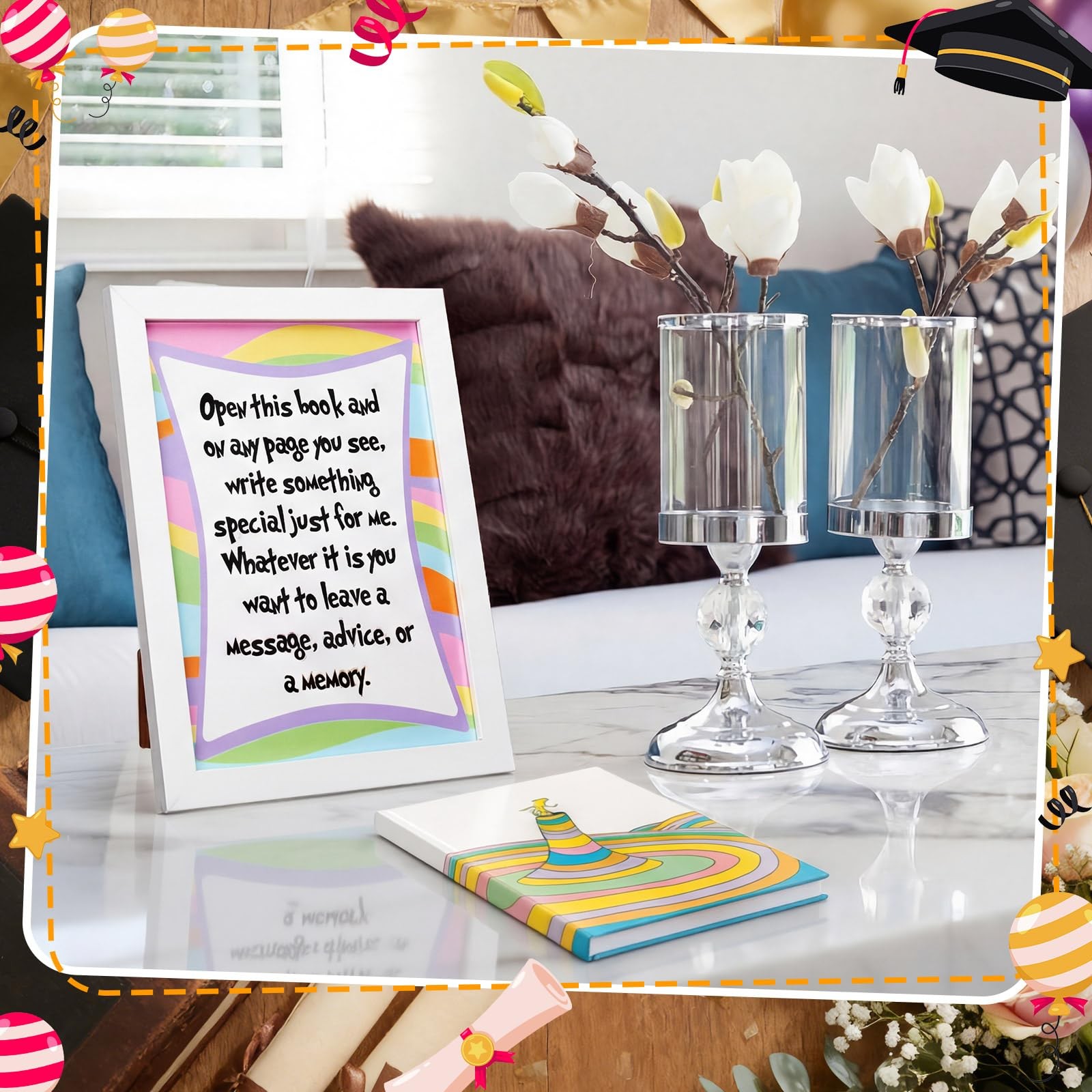 2 Pcs Graduation Party Table Sign Graduation Candy Buffet Sign Decorations Co…