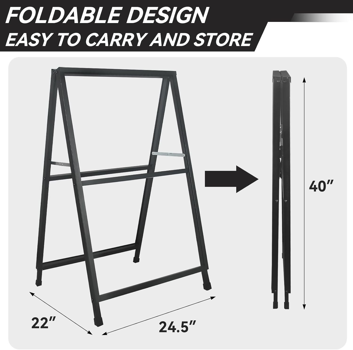 2 Pack A-Frame Sign Sidewalk Sign 24X36 Inch, Heavy Duty Double-Sided Slide-In F
