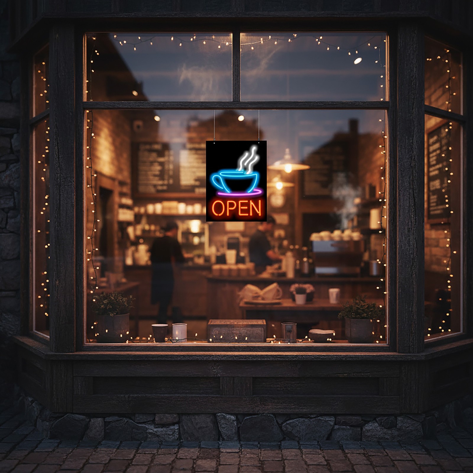 Coffee Open Neon Sign – Compact 15&Prime; x 20&Prime; – Real Neon Attracts More Customers