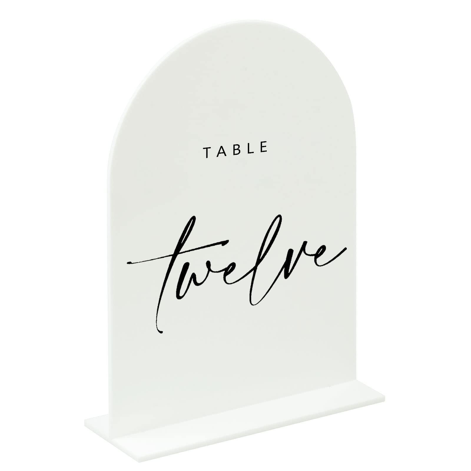 10 PCS White Arch Acrylic Blank Sign Stand DIY Wedding Table Numbers 5×7 In