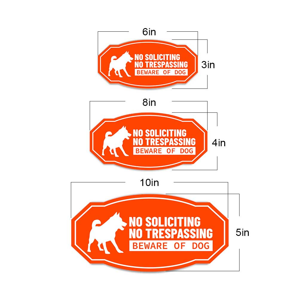 Victorian Plus No Soliciting No Trespassing Beware of Dog Wall or Door Sign