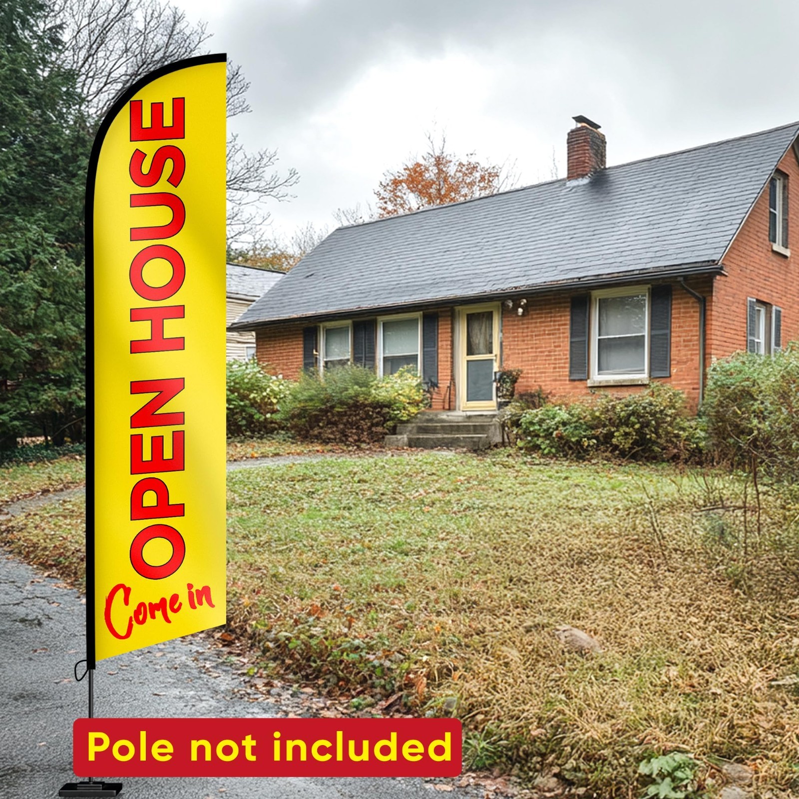 Open House Feather Flags – 12ft Swooper Signs for Real Estate Advertising – Yell