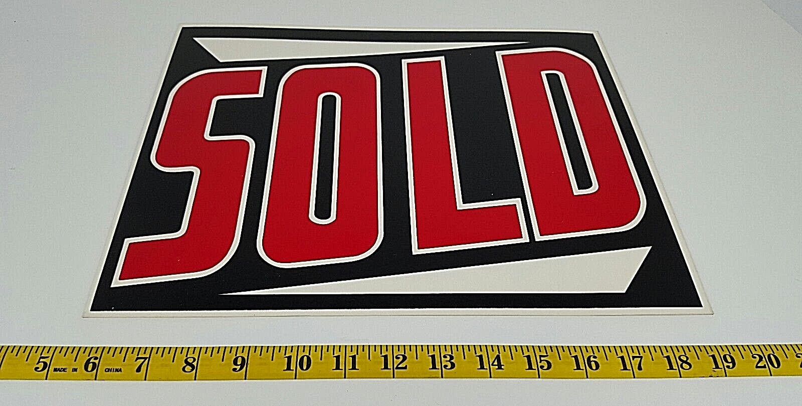 Vintage Thick Wax Paper Sold Sign Business Great Graphics Single Sided 14×11 NOS