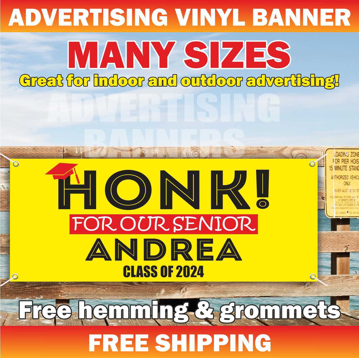 HONK CLASS 2024 Advertising Banner Vinyl Mesh Sign School University Graduation