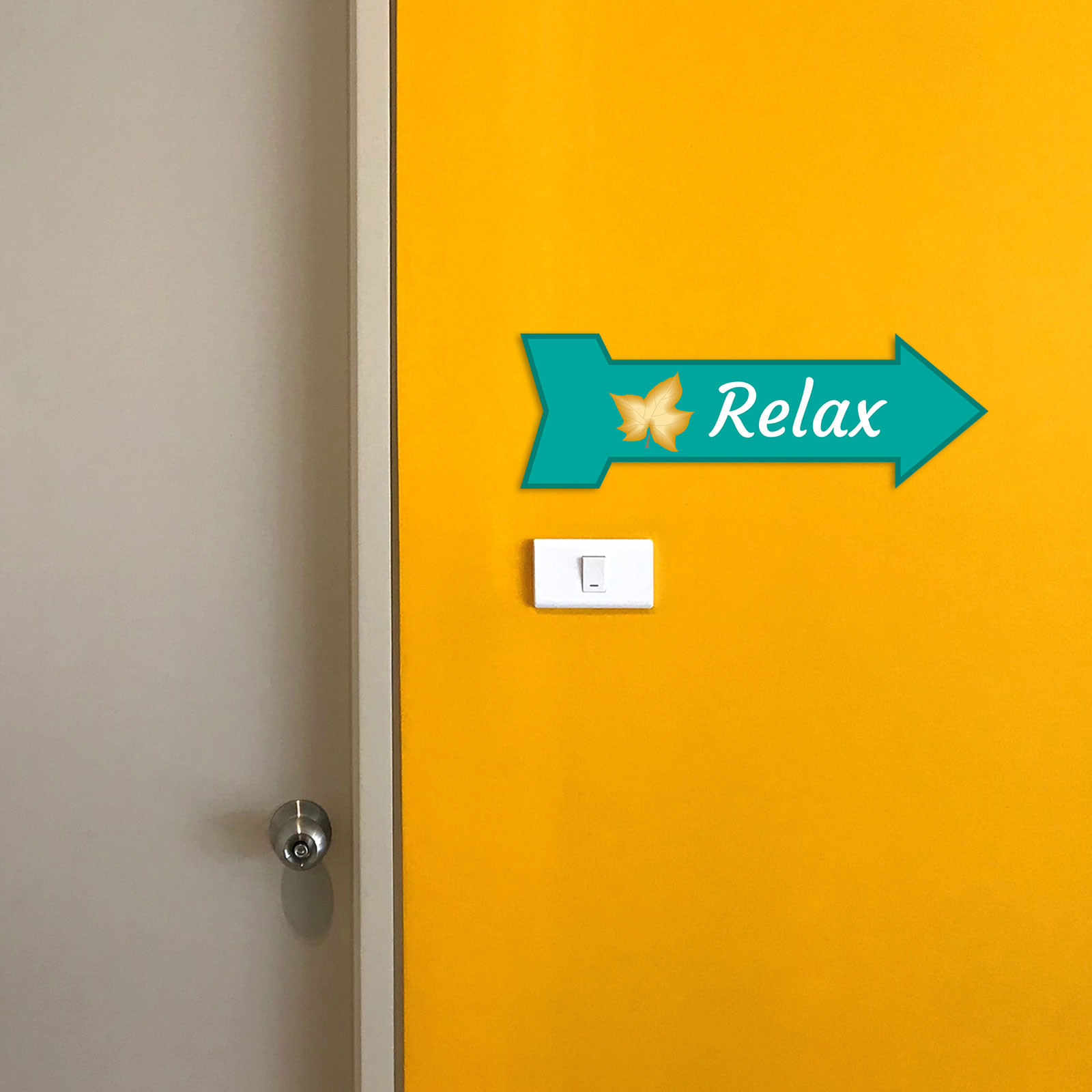 Arrow Shape Relax 12×4&Prime; Wall or Door Sign | Home Decor | Spa Signage