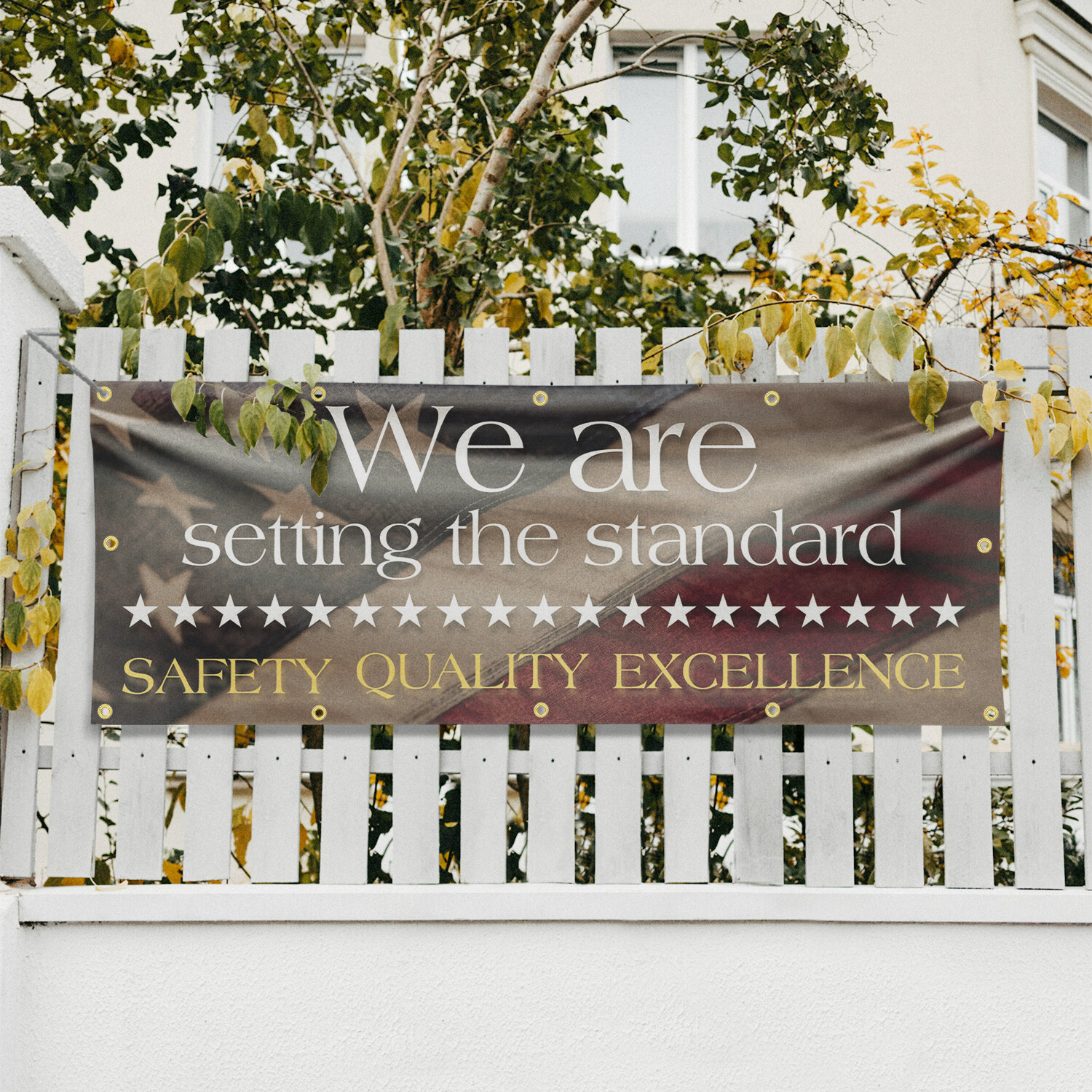 Setting The Standard Safety Vinyl Banner Sign with Metal Grommets Heavy-Duty
