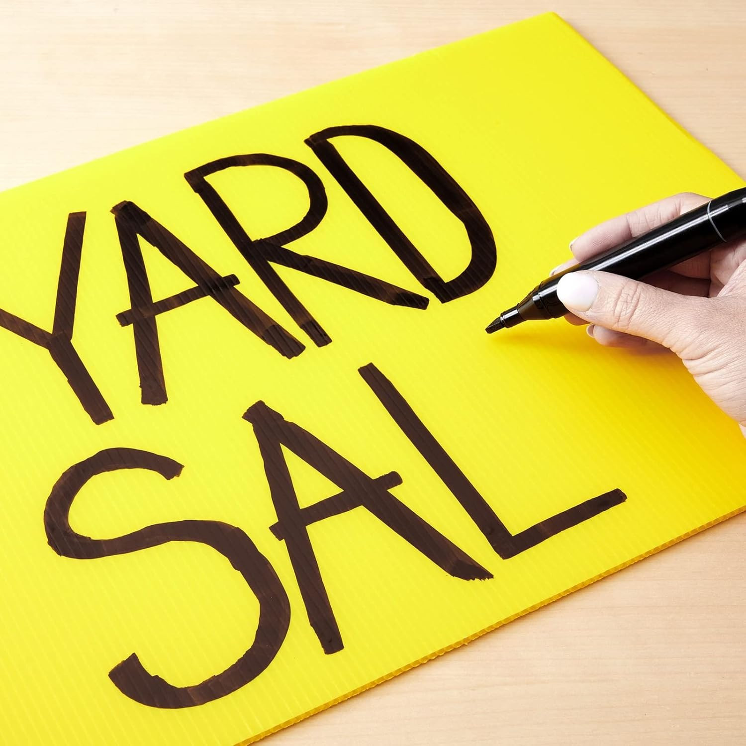 6 Pack Blank Corrugated Plastic Yard Signs w/Stakes 12 Piece Set, Yellow