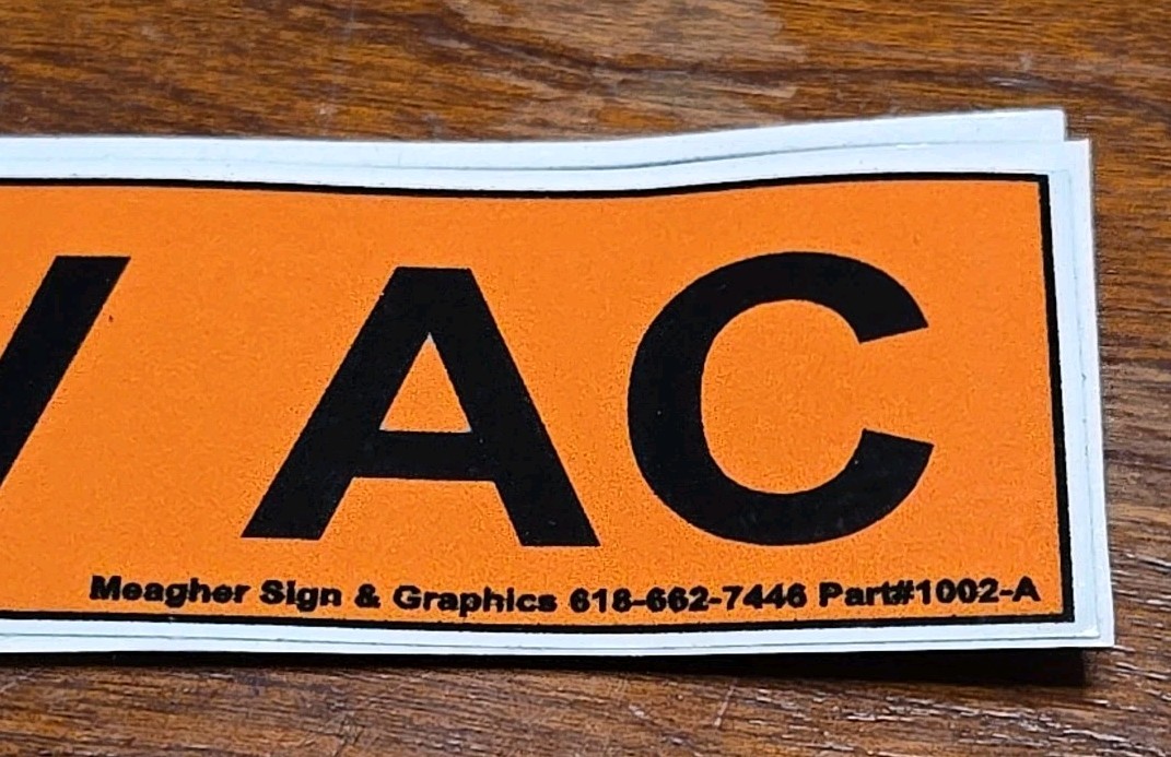 Conduit Line Marker Orange Black 120V Volt Sticker Meagher Sign 1002-A (7E4)