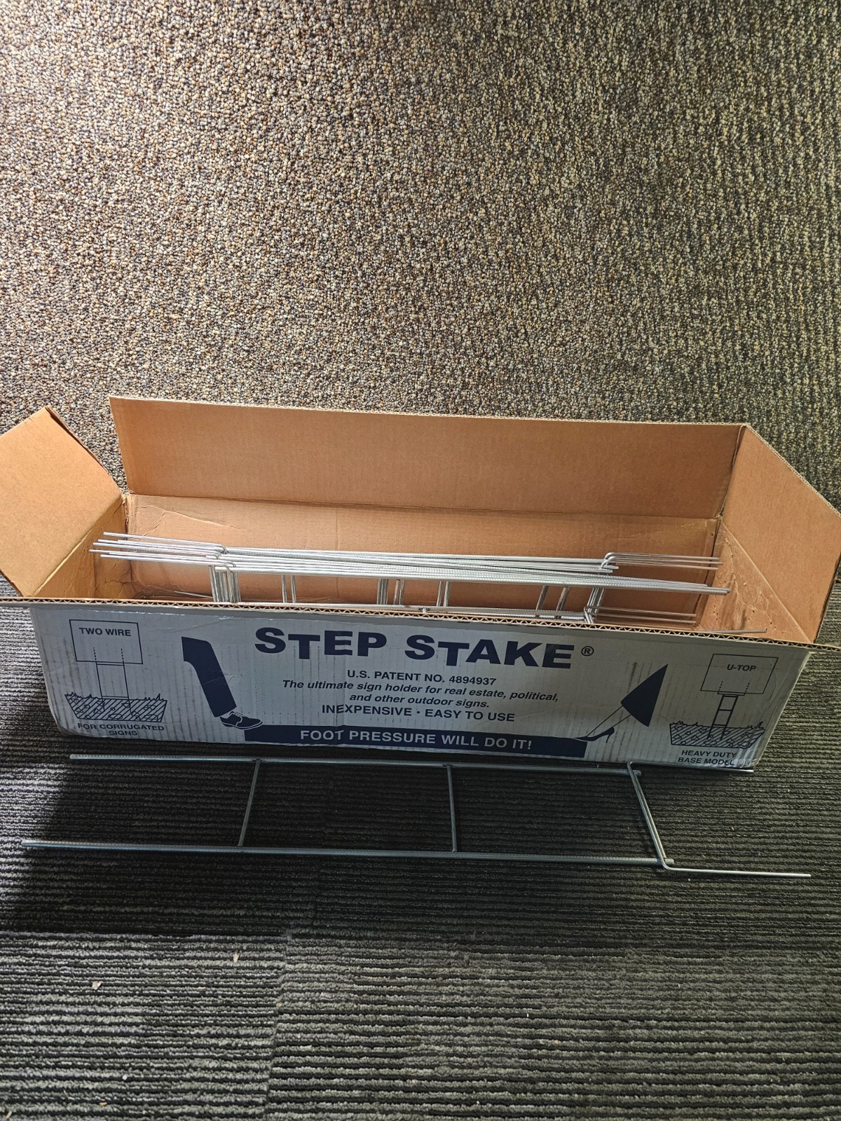 (QTY 21) Step Stake 5.5&Prime; x 29&Prime; U-Top Metal Frame Wire Step Stake for Yard Signs