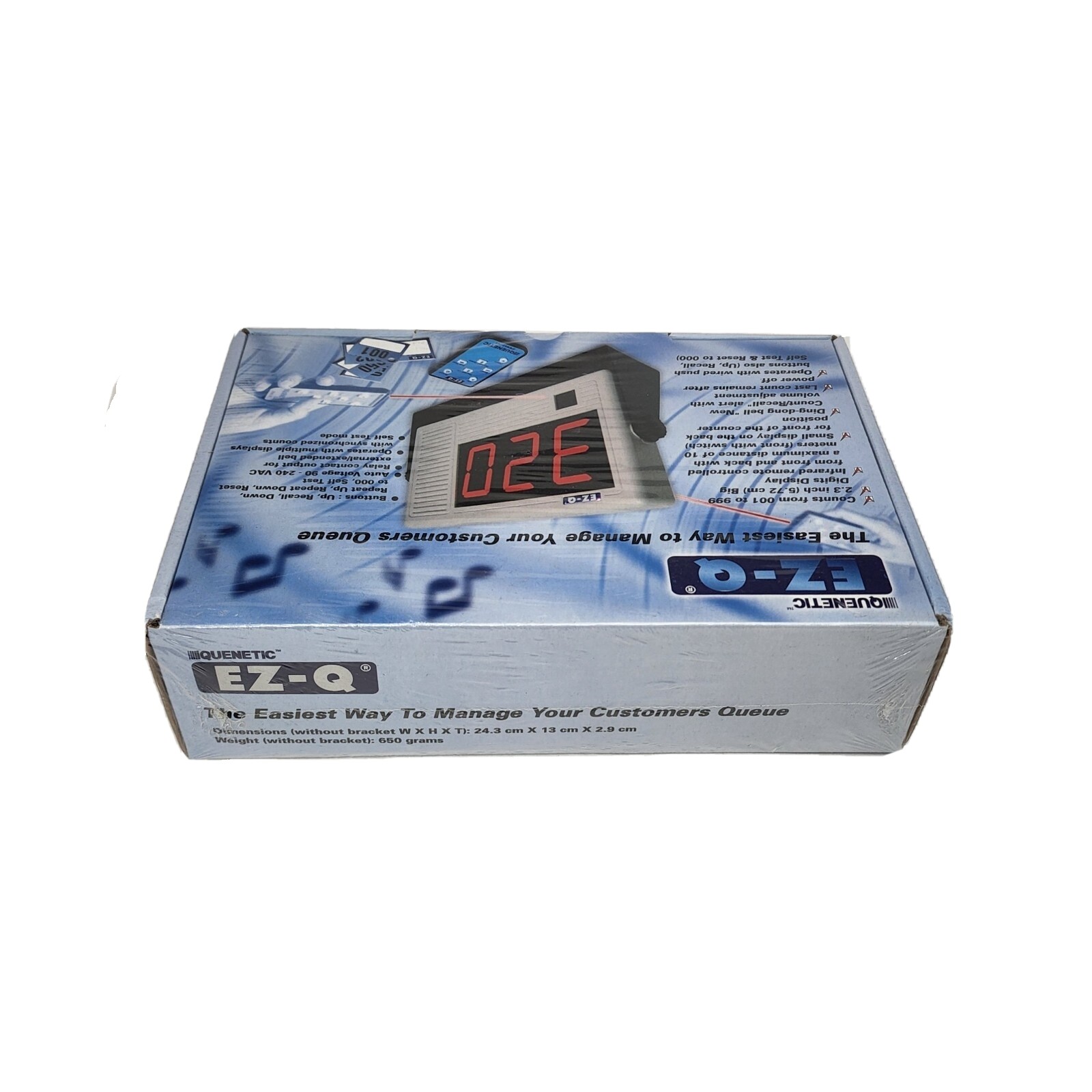 Quenetic EZ-Q Digital Customer Queue Waitlist Mountable Display w Remote Control