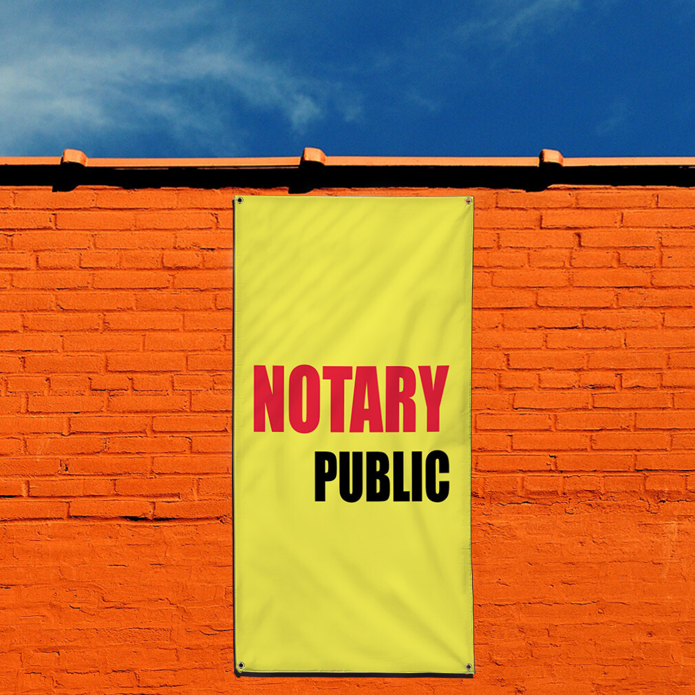 Vertical Vinyl Banner Multiple Sizes Notary Public Promotion Business Business