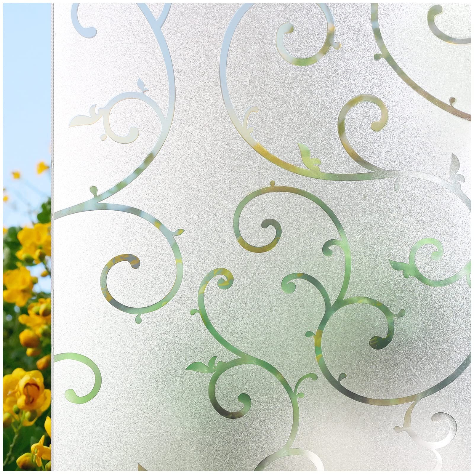 CottonColors Window Privacy Film 35&Prime;X 78&Prime;, Frosted Glass Window Film Decorati…