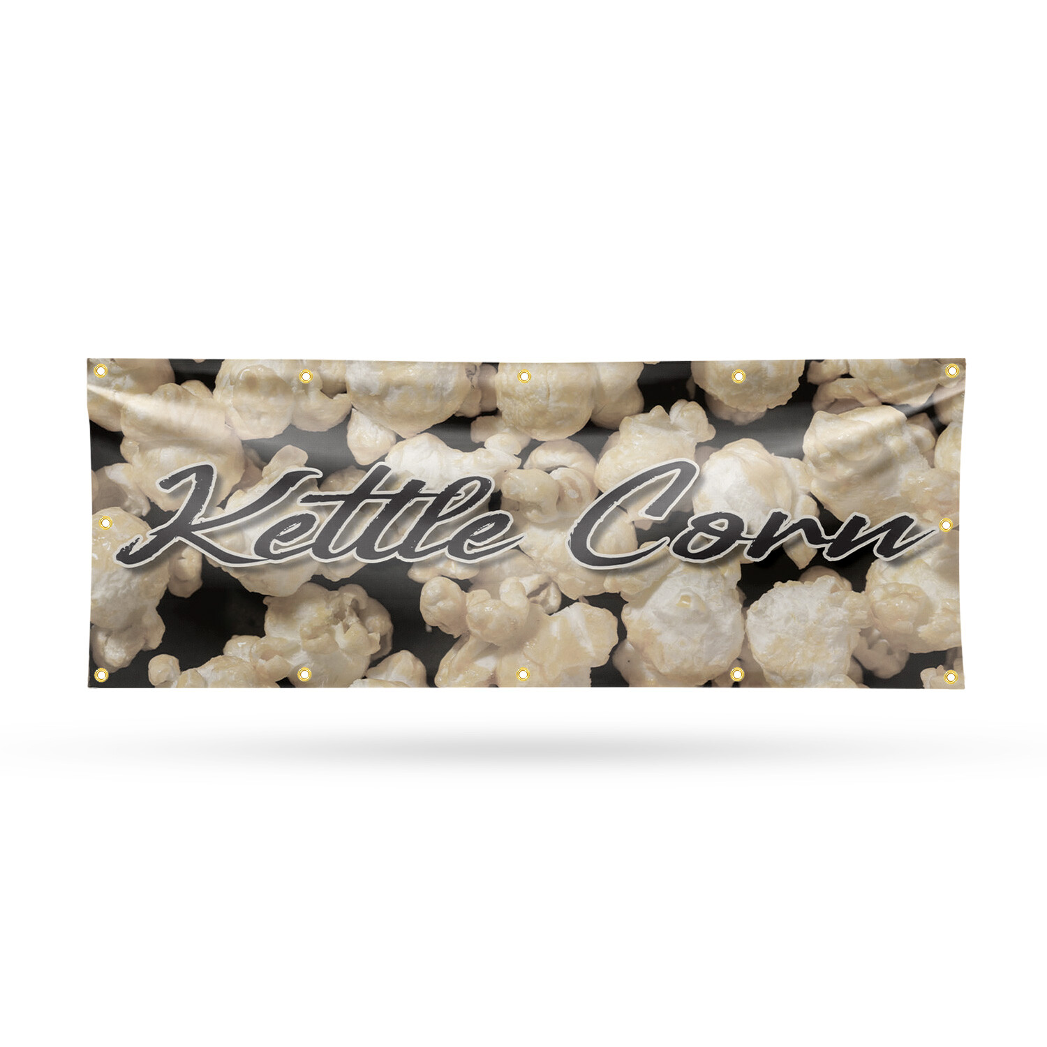Kettle Corn 13 oz Vinyl Banner Sign with Metal Grommets Heavy-Duty Single-Sided