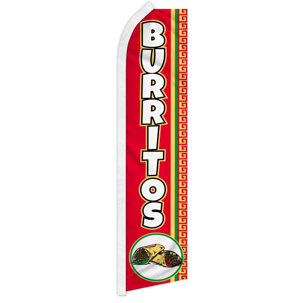 BURRITOS advertising super flag polyester banner sign *POLE NOT INCLUDED*
