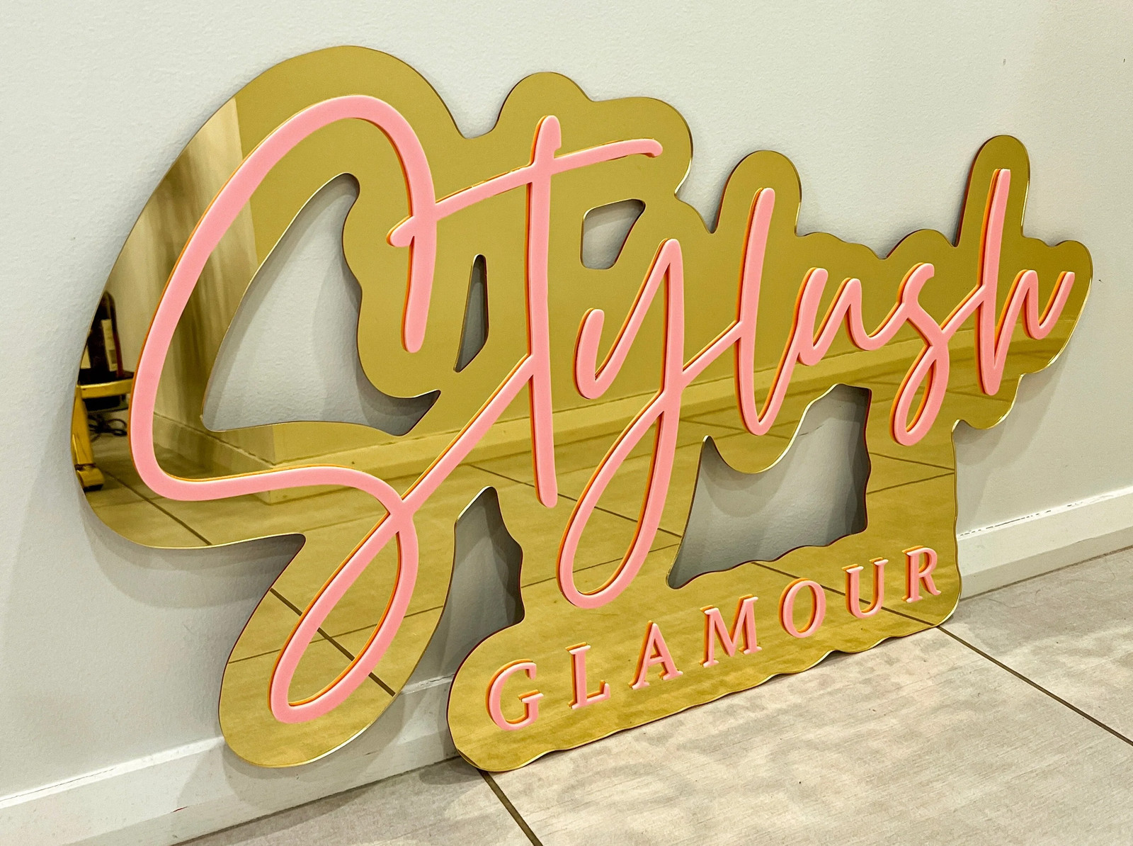 Acrylic 3D Double Layered Business Logo Sign – 2 Rows