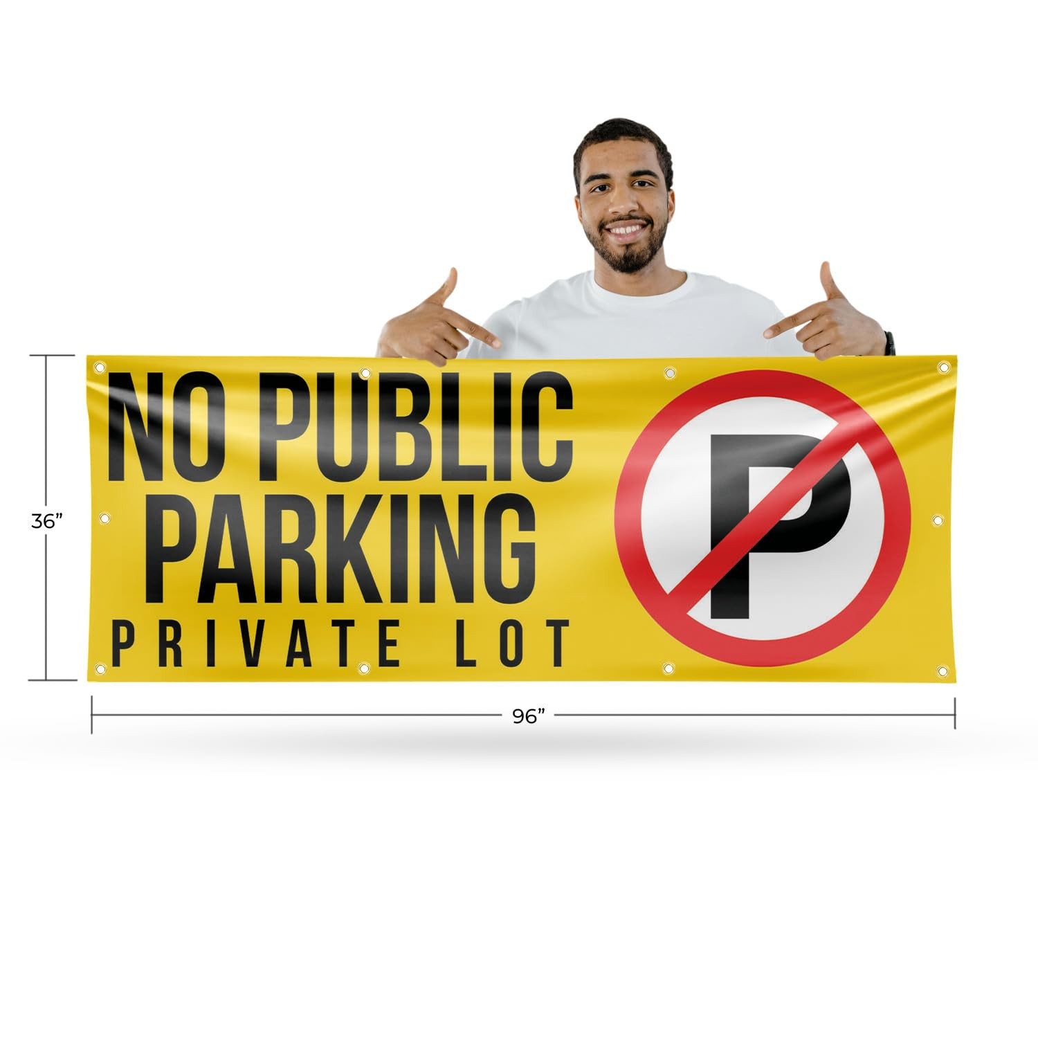 Signmission No Public Parking Private Lot Banner Sign 36 X 96 13 Oz Vinyl Metal