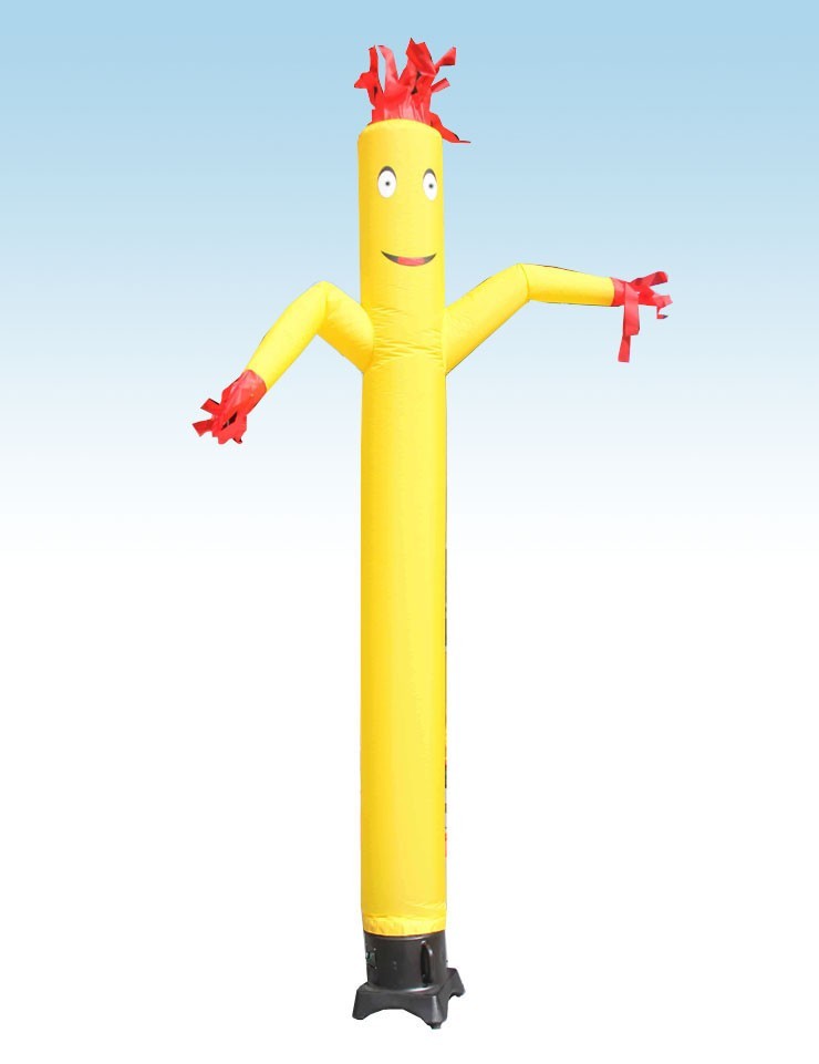Advertising Inflatable Tube Man 12ft Yellow Blow Up Wavy Flailing with Blower