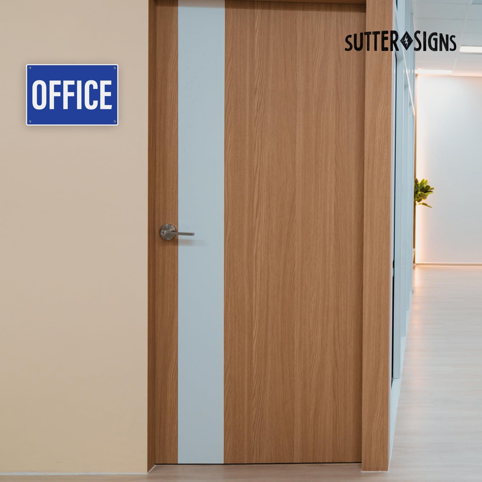 Office Sign Rust-free Aluminum 12×8 Inch Mounting Holes Business Wall Decor