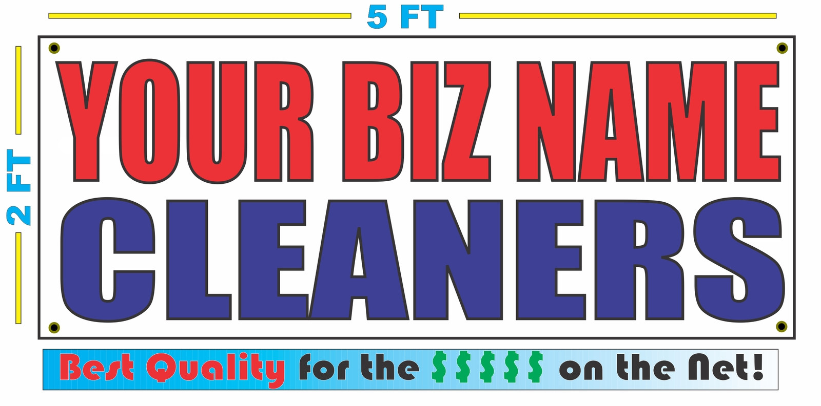 CUSTOM NAME CLEANERS Banner Sign NEW Larger Size Best Quality for the $$$