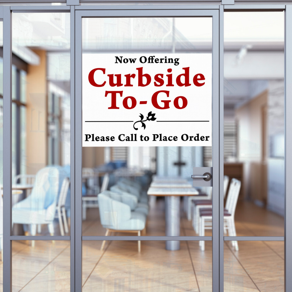 Curbside to-Go (32&Prime; x 24&Prime;) Perforated Removable Window Decal