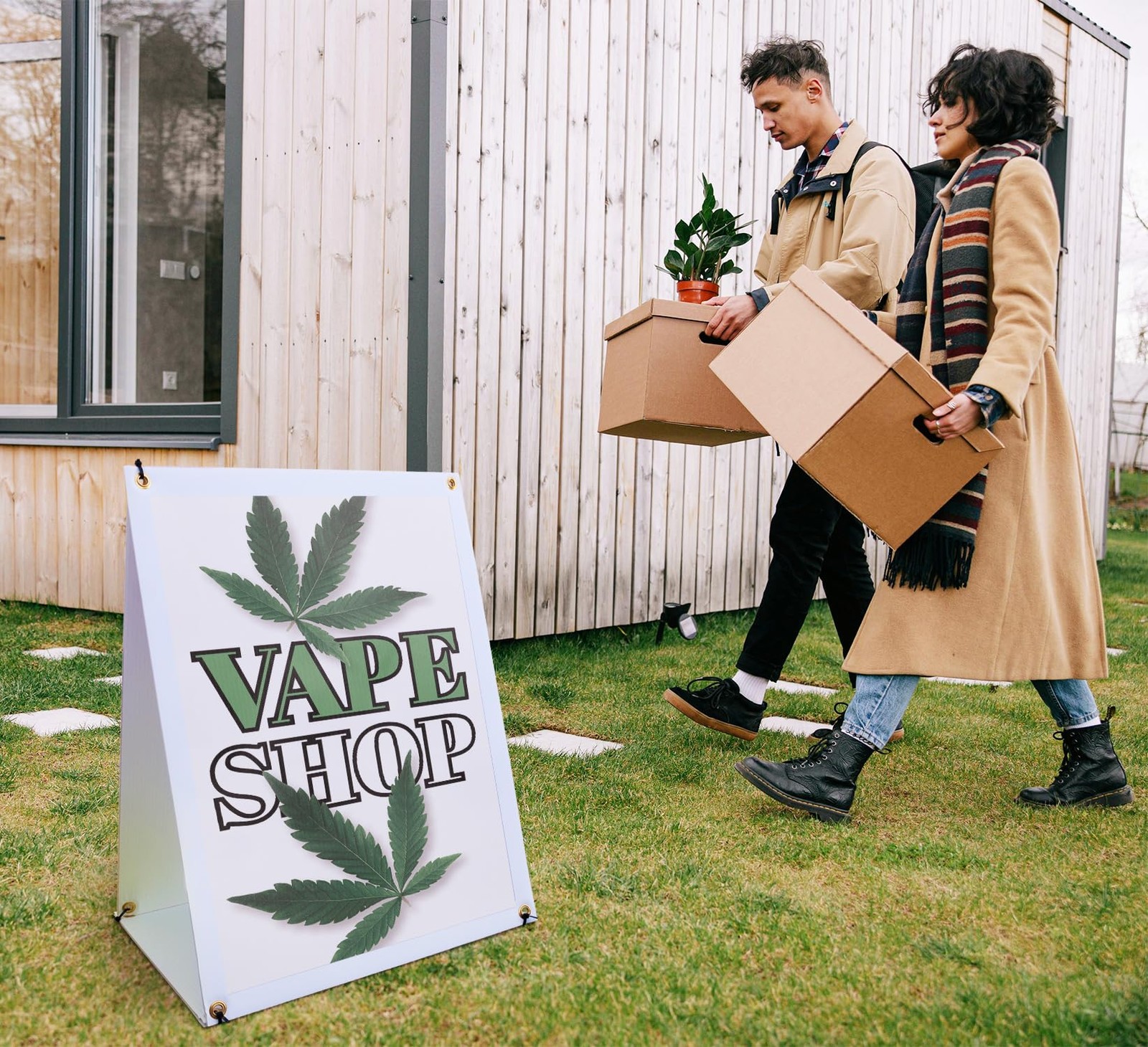 Signmission Vape Shop Sidewalk Sign 24 Inch X 36 Inch A-Frame Images On Both