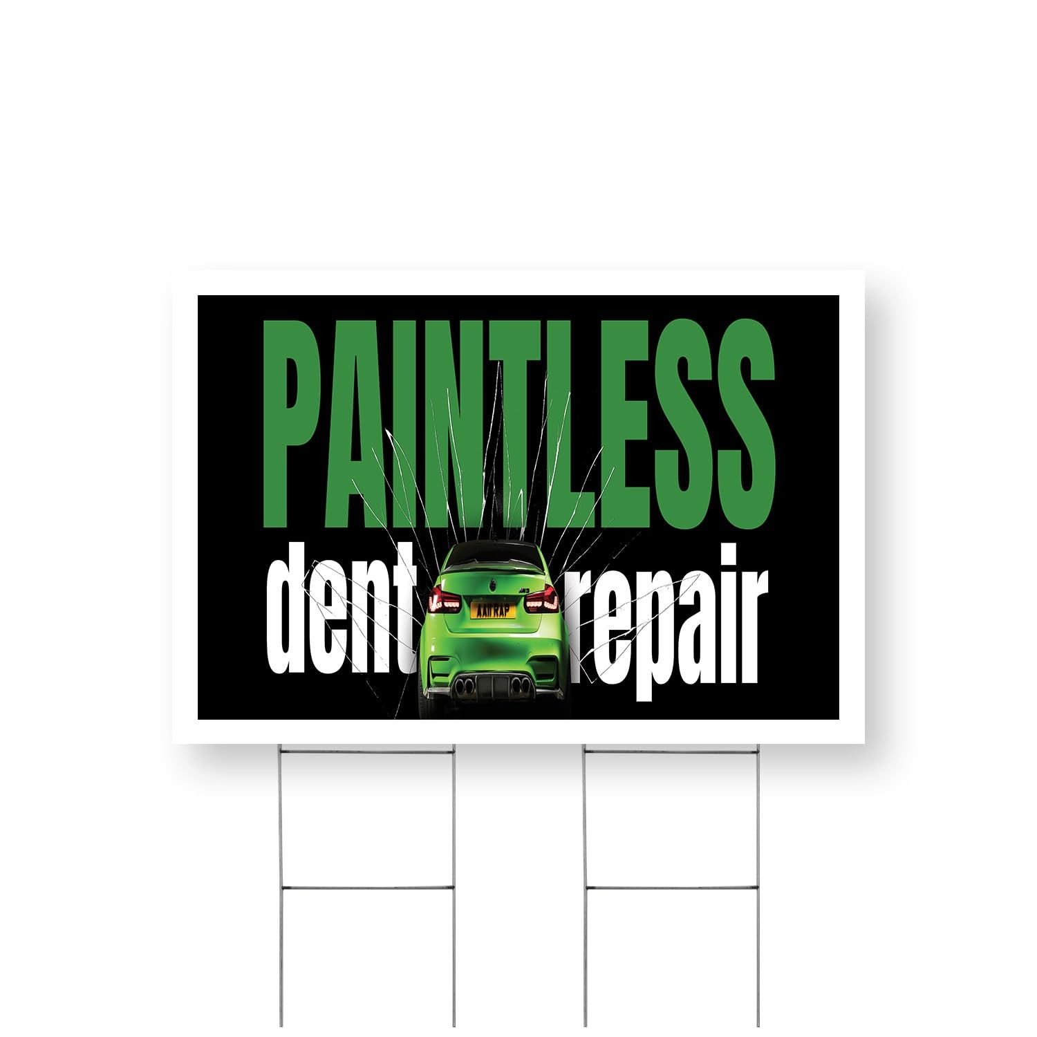 Paintless Dent Repair Yard Sign 24 Inch x 36 Inch Single Sided Weatherproof H…