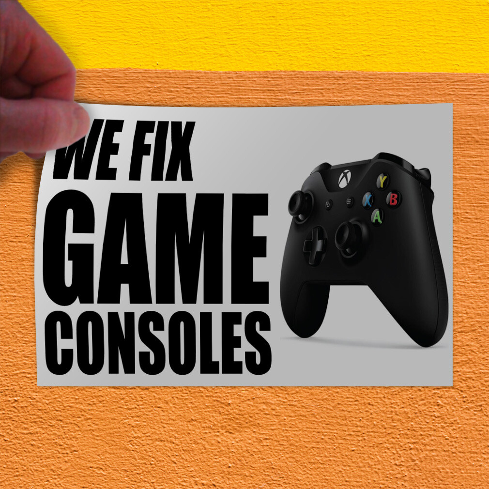Decal Stickers We Fix Game Consoles Advertising Printing Vinyl Store Sign Label