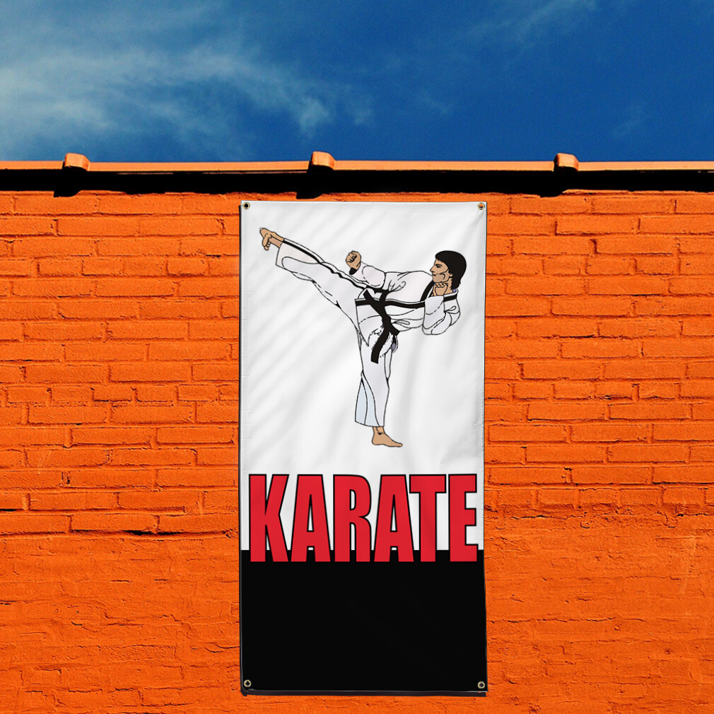 Vertical Vinyl Banner Multiple Sizes Karate Business Advertisement Sports