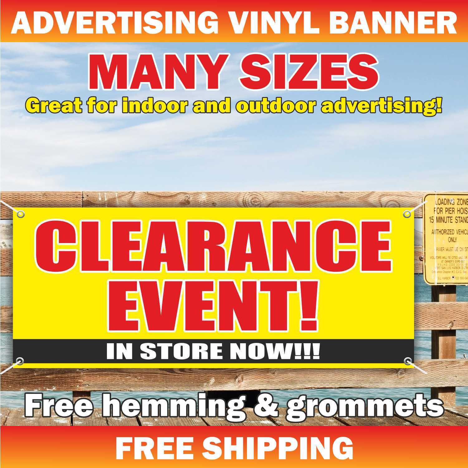 CLEARANCE EVENT Advertising Banner Vinyl Mesh Sign discount sale store shop